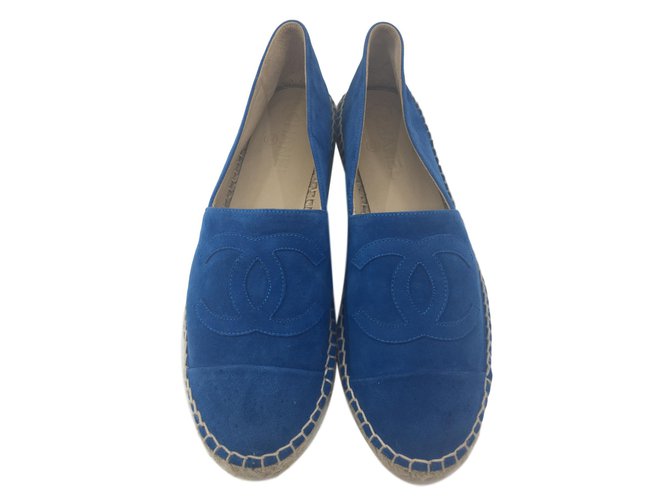 Chanel espadrillas Blu Scamosciato  ref.80155