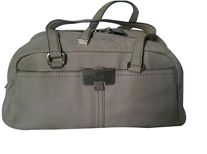 Bolsa Hugo Boss em couro bege
