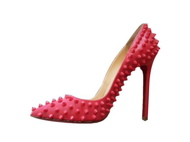 Christian Louboutin Pigalle spike Pink Patent leather  ref.80284