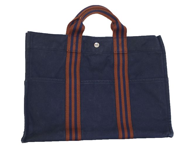 Sac cabas Hermès Toto Marron Bleu