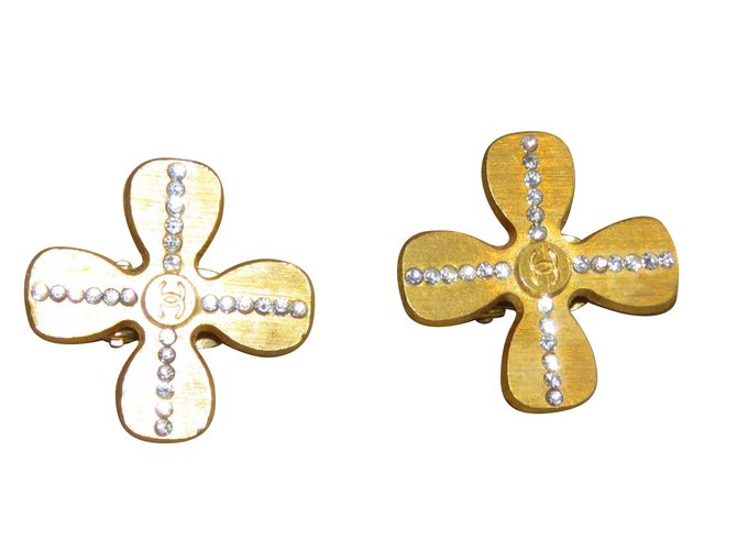 Chanel VINTAGE earrings Golden  ref.80341