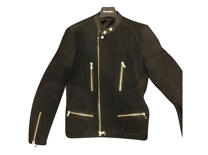 Giacca bomber The Kooples in pelle nera Nero
