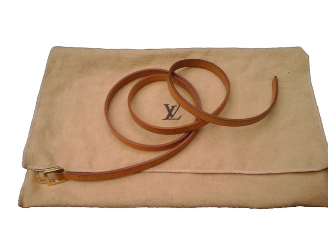Louis Vuitton Belts Beige Leather  ref.80465