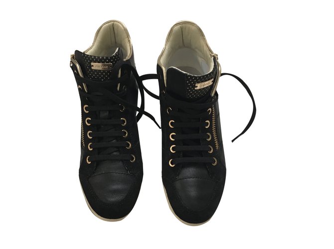 Geox zapatillas Negro Cuero  ref.80478