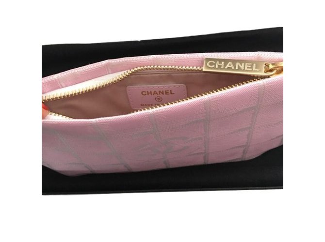 Chanel Sacos de embreagem Rosa Pano  ref.80554