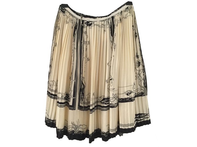 Hermès Skirts Cream Silk  ref.80582