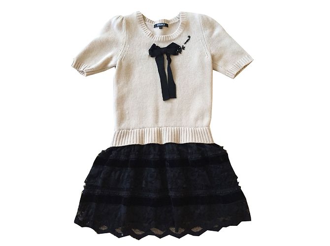 Autre Marque Vestido DDNY de lã marrom e preto