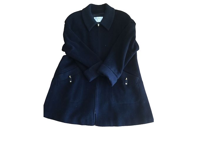 Cappotto Weill in lana nero con perle