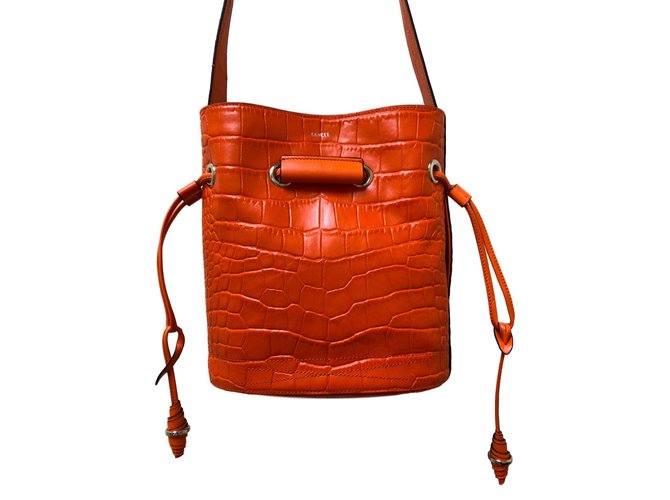 Lancel Handbags Orange Leather  ref.80623