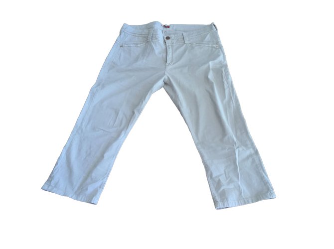 Autre Marque Pantalons Metty Coton Crème  ref.80627