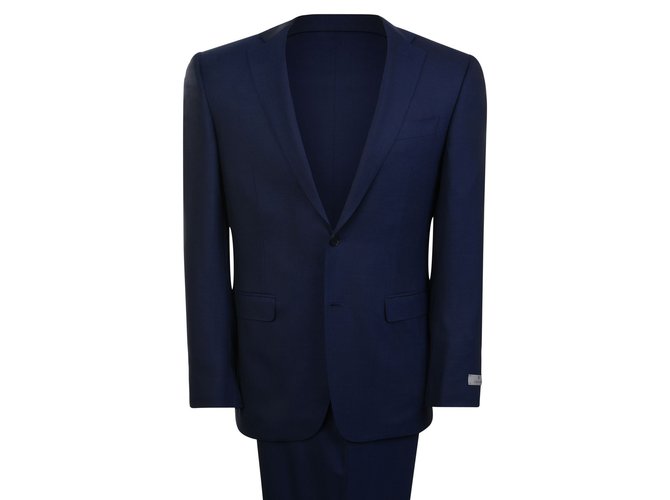 Canali Suits Blue Wool  ref.80643
