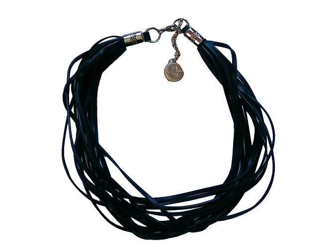 Lancel Halskette Schwarz Metall