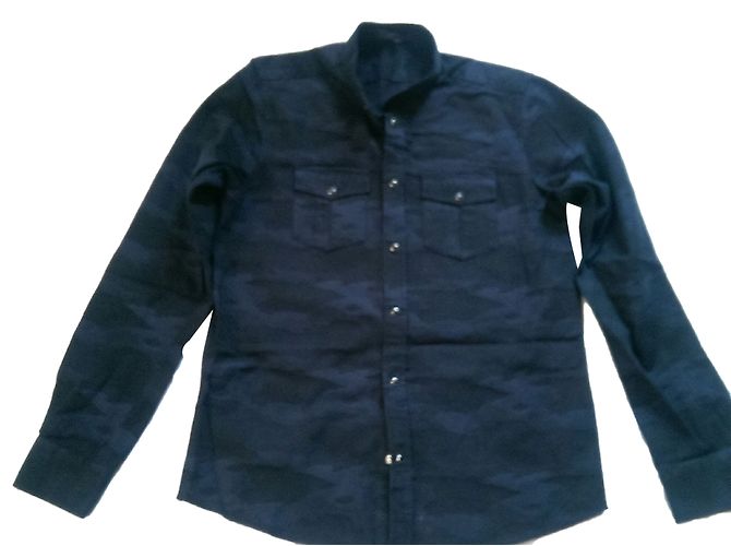Camisa Iro de algodão com estampa camuflagem azul
