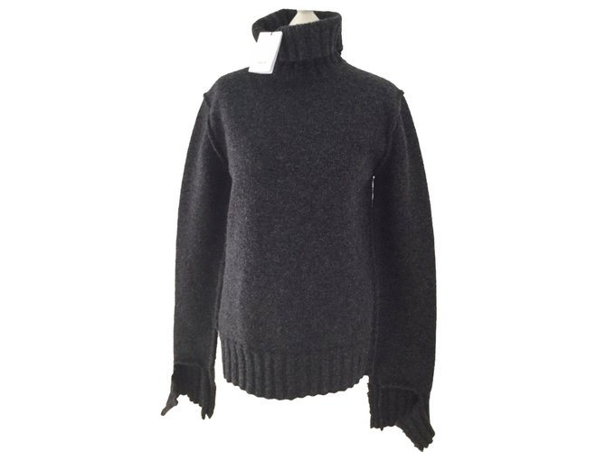 Céline Knitwear Dark grey Wool  ref.80744