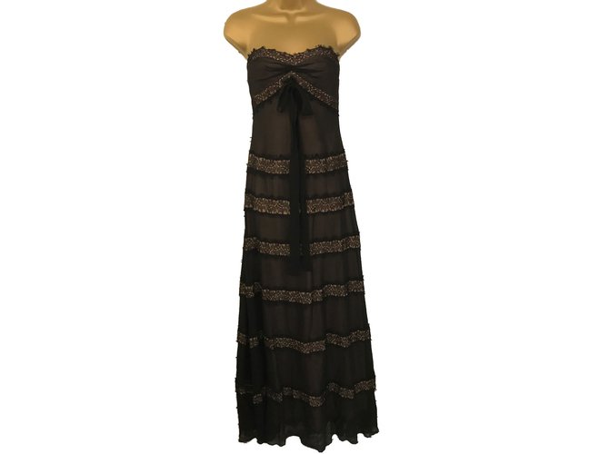 Bcbg Max Azria Dresses Black Silk Lace ref.80754 Joli Closet