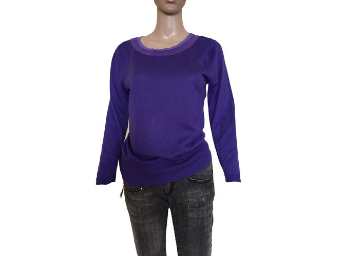 Autre Marque Knitwear Purple Silk Cotton  ref.80783