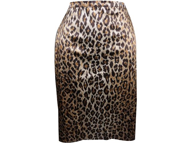 Dolce & Gabbana falda de leopardo satinado