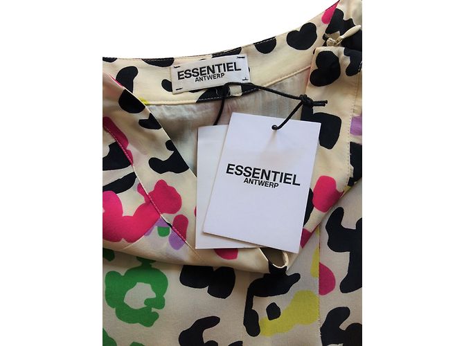 Falda Essentiel Antwerp de seda con estampado de pantera