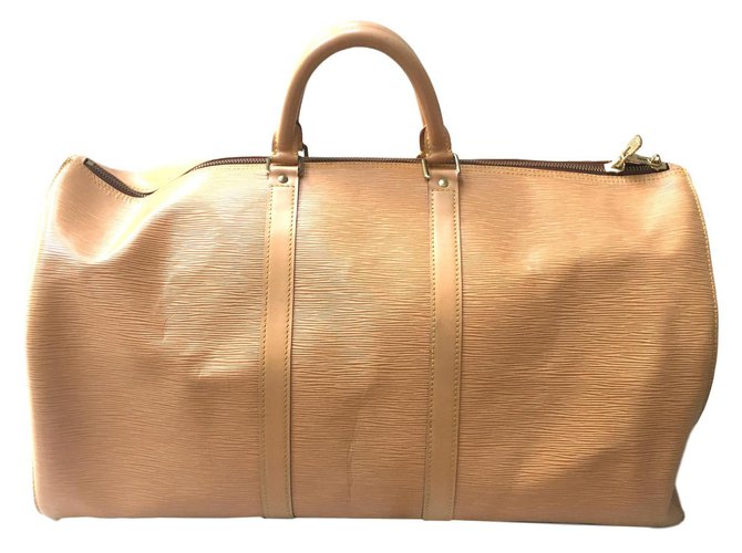 Louis Vuitton Tan Epi Leather Keepall 55 Travel Weekend Bag Beige  ref.456200 - Joli Closet