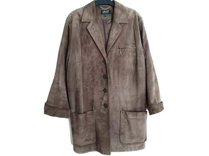 Autre Marque Coats, Outerwear Brown Leather  ref.15411