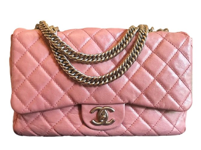 Timeless Chanel Coleção de cruzeiros Limited Edition Classic Pink Flap bag Rosa Couro  ref.81144