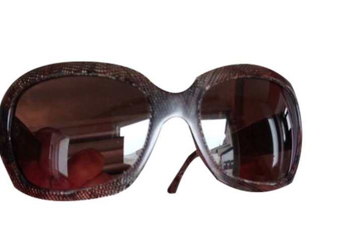 Chanel Oculos escuros Marrom Plástico  ref.81235