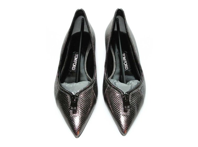 Tom Ford Ballet flats Grey Leather  ref.81481