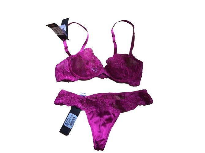 Conjunto de lencería rosa de poliamida Andres Sarda
