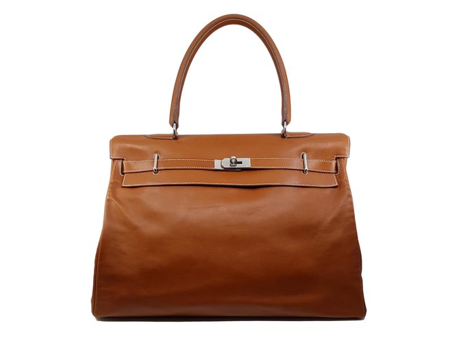 Hermès Kelly Relax 50 Caramelo Couro  ref.81505