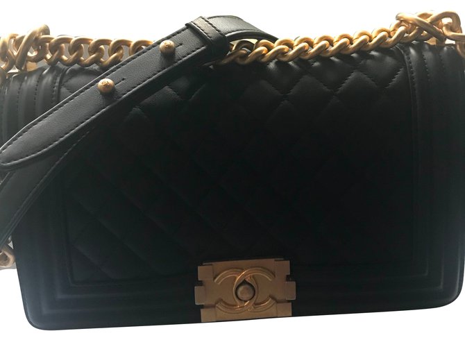 Boy Chanel Handbags Black Leather  ref.81531