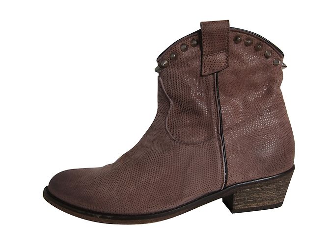 Autre Marque Botines Via Roma 15 de piel rosa con tachuelas