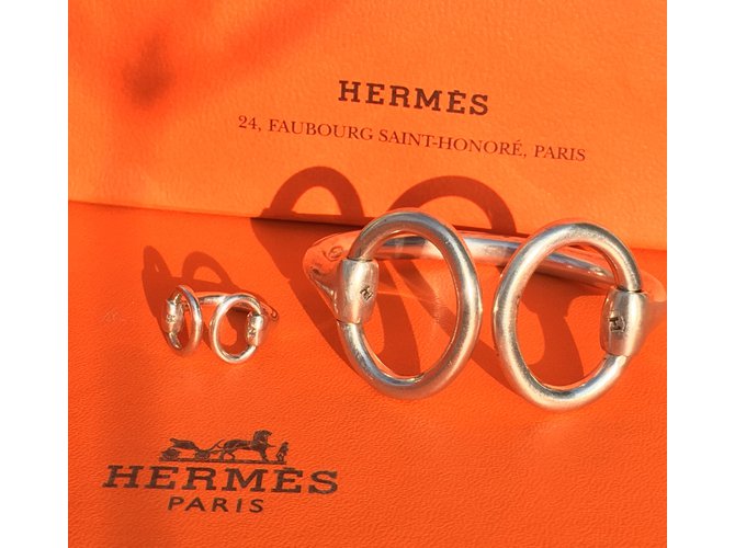 Hermès Jewellery sets Silvery Silver  ref.81553