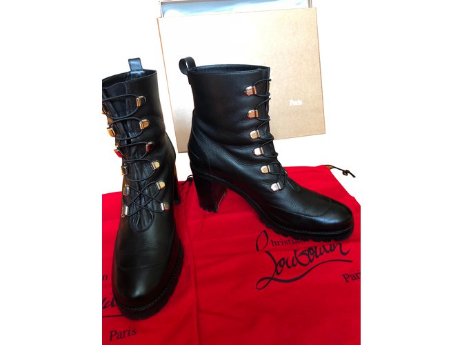 Christian Louboutin boots Black Leather  ref.81585