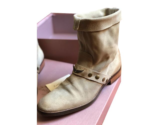 Zadig & Voltaire Lederstiefel Beige