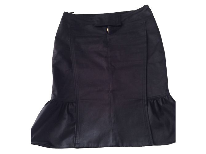 Falda lápiz Gucci de algodón negro