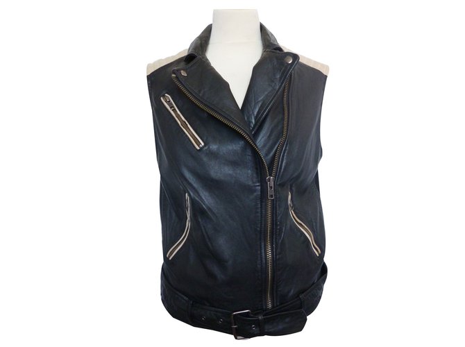 Ikks Biker jackets Black Leather  ref.81659