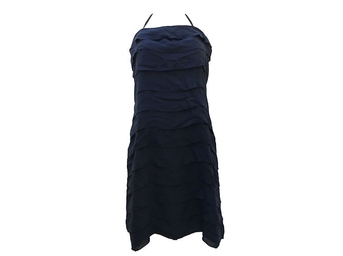 Autre Marque Vestido 1.2.3. de seda azul marino