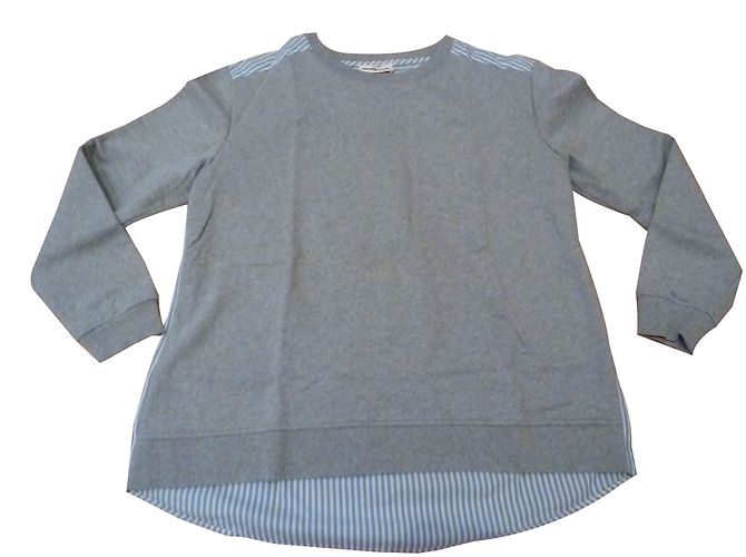 Autre Marque Felpa CUSTOMMADE Grigia e Blu a Righe Cotone M