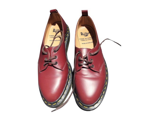 Autre Marque Lace ups Dark red Leather Rubber  ref.81728