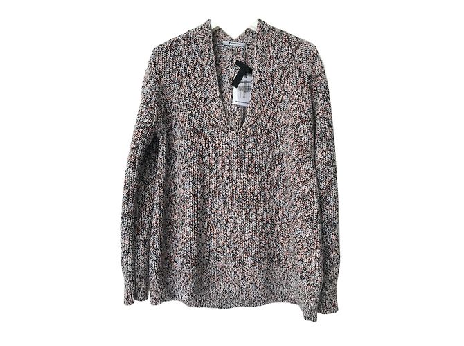 T By Alexander Wang V-neck cotton pullover multicolor Multiple colors