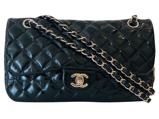 Chanel TIMELESS Black Patent leather  ref.81777