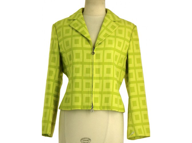 Gianni Versace Vest / Blazer Light green Cotton  ref.81968