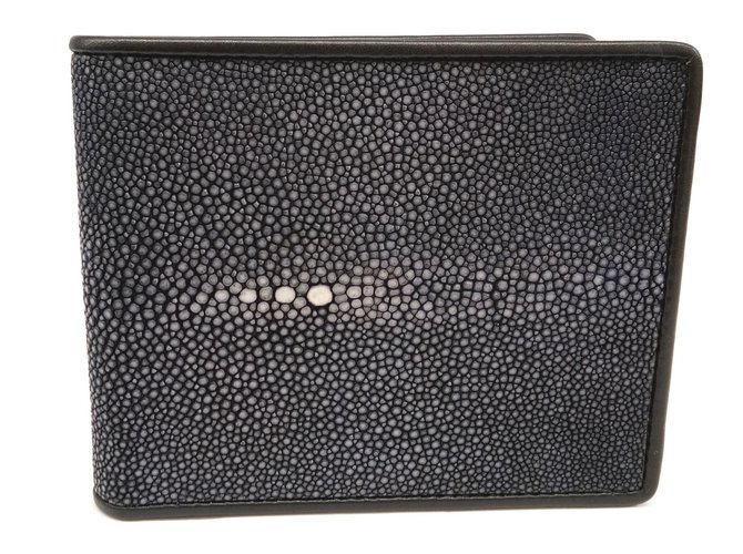 Autre Marque Black leather wallet Exotic leather  ref.82050
