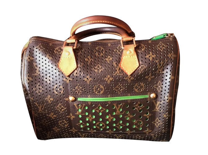 Speedy Louis Vuitton Bolsas Marrom Couro  ref.82061