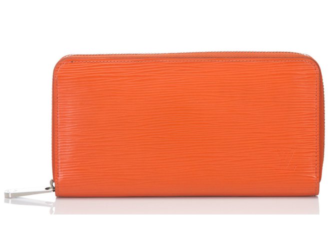 Louis Vuitton Epi Zippy Wallet Orange Leder  ref.82095