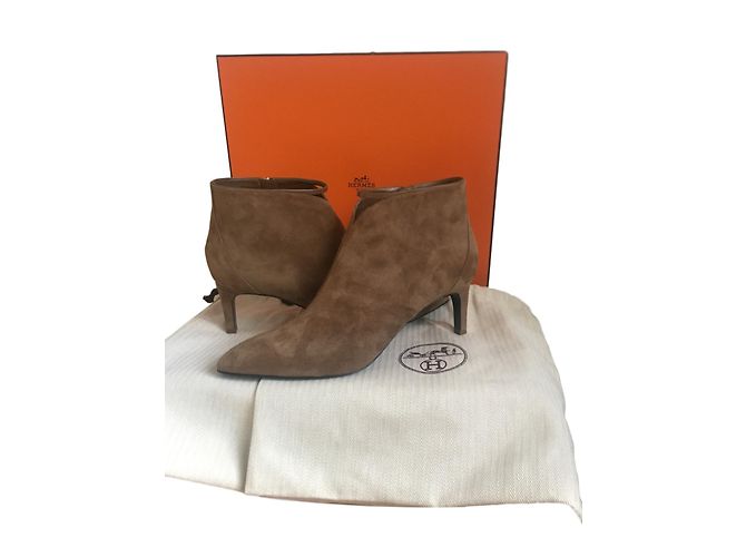 Botines Hermès Please Low Ante Caramelo 35