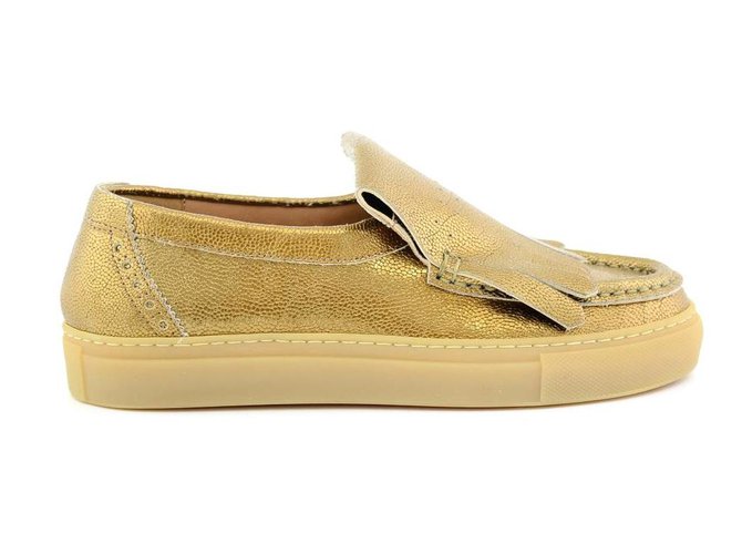 Dries Van Noten Shoes Golden Leather  ref.82146