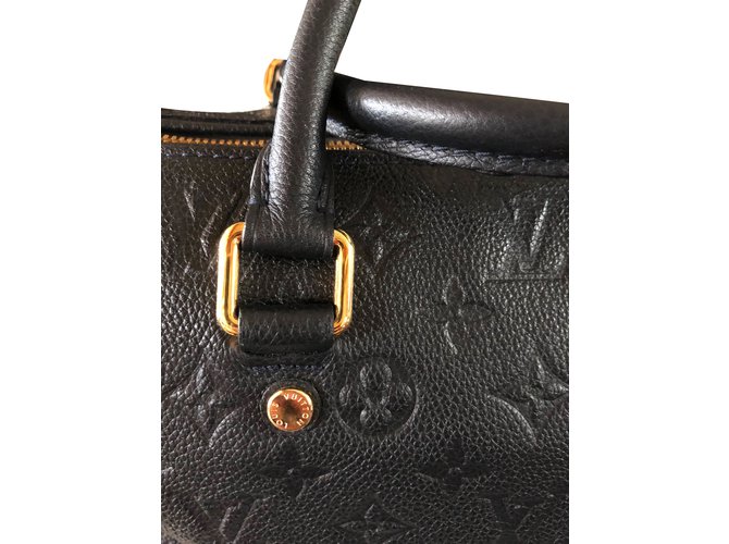 Speedy Louis Vuitton Handbags Dark blue Leather  ref.82158