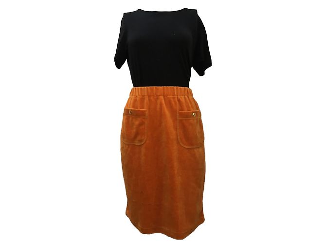 Falda de terciopelo Sonia Rykiel Naranja