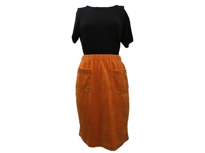 Sonia Rykiel die Röcke Orange Baumwolle Polyester  ref.82183